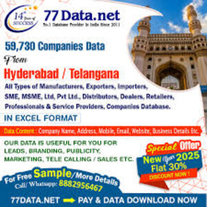 Download the List of SME Companies in Hyderabad – Best Database Provider | 77data